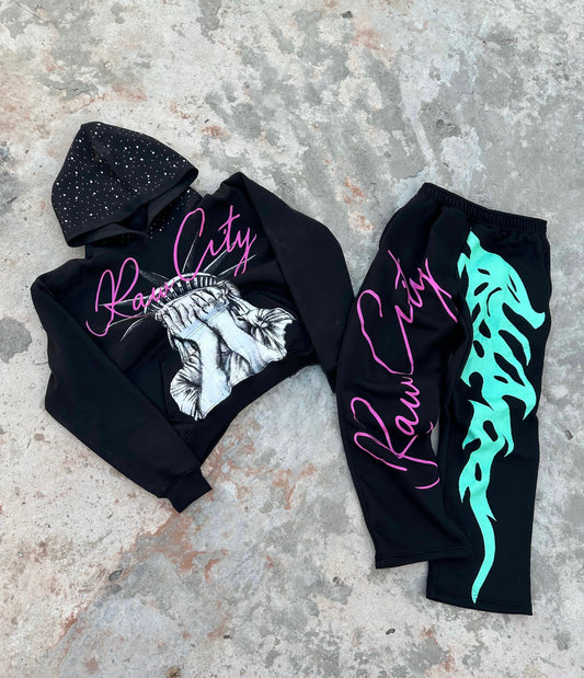 Black Raw City Eclipse Tracksuit